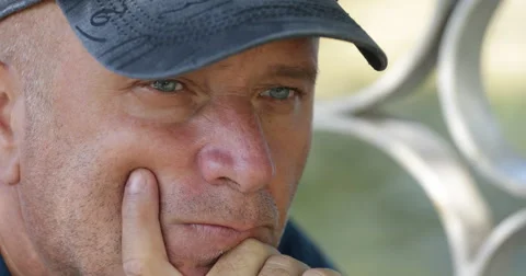 Desperate Man Solitude Suffering Pensive Waiting Hopelessness Disturbed Tragedy Stock Footage 58602887