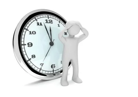 Desperate Manikin Clock Stock Illustration