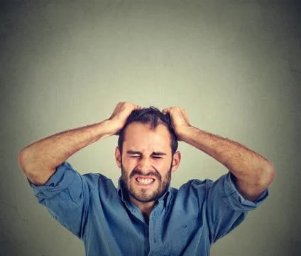 Desperate stressed man Stock Photos