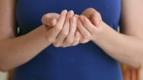 Desperate woman attempts to commit suicide with pills. When provoking suicide Video stock 75852767