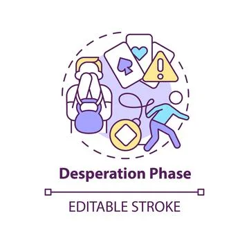 Desperation phase concept icon Stock Illustration