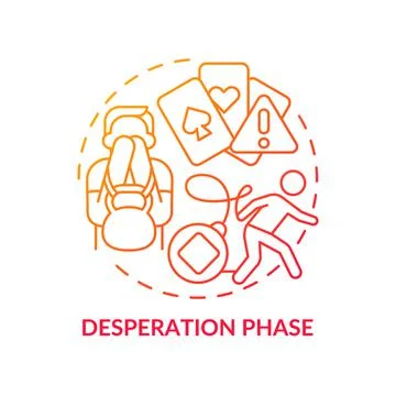 Desperation phase red gradient concept icon Stock Illustration