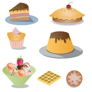 Desseert Icon set and vector illustration Stock Illustration