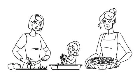 Dessert baking apple pie vector Illustrazione stock