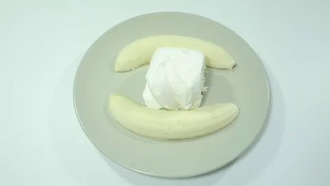 Dessert Banana Split And Ice Cream Stock Footage 92201645