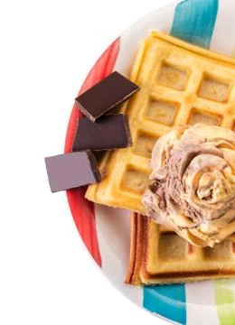 Dessert, Belgian waffles Foto stock