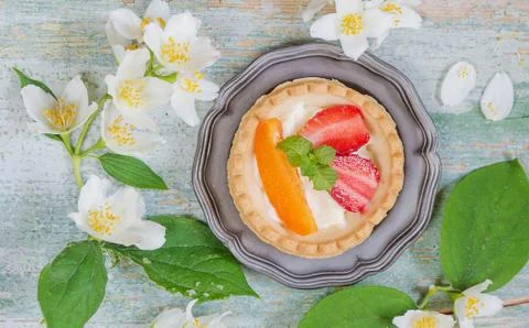 Dessert with berries Stock Photos