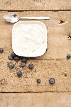 Dessert with blueberries Stock Photos