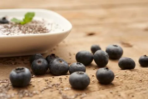 Dessert with blueberries Stock Photos