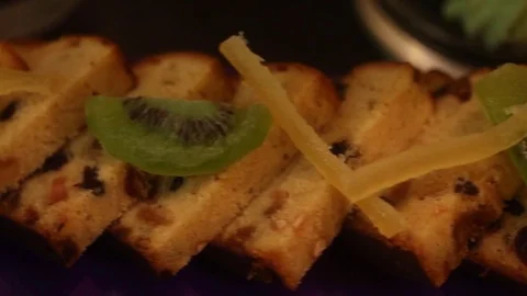 Dessert bread close up pastry Stock Footage 77608011