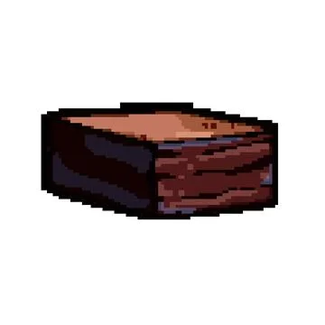 Dessert brownie pixel art vector illustration Stock Illustration