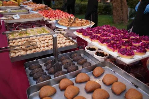 Dessert buffet at barbeque dinner Stock Photos