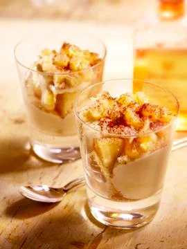 Dessert cake with cream Stock Photos