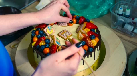 Dessert cake decoration Stock Footage 61417598