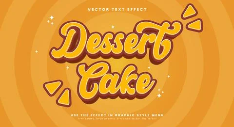 Dessert Cake Editable Text Effect Template Illustrazione stock