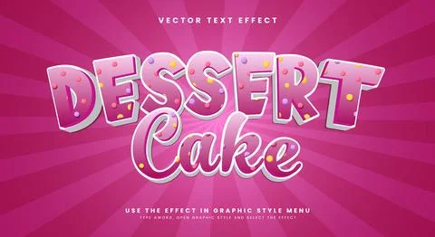 Dessert Cake editable text effect Template Stock Illustration