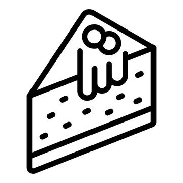 Dessert cake icon outline vector. Cheese slice Stock Illustration