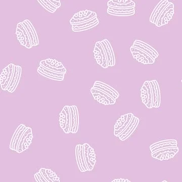 Dessert cake line seamless pattern Stock Illustration