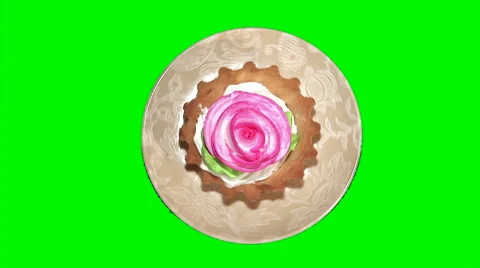 Dessert cake rose rotating Stock Footage 43160798