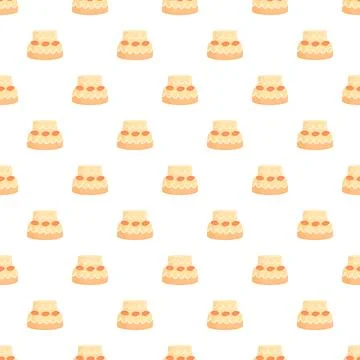 Dessert cake seamless pattern design for bakery branding Stock Illustration