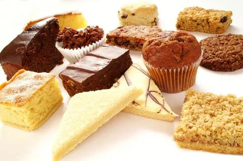 Dessert cake selection Stock Photos