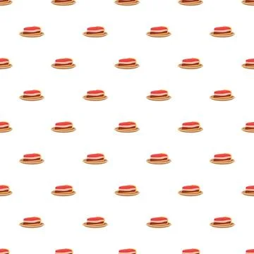 Dessert cake slice vector repeating seamless pattern 库存插图