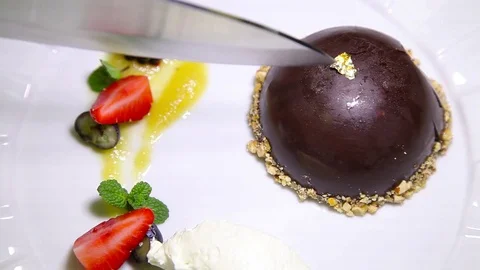 Dessert chocolate cake Stock Footage 70562850