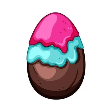 Dessert chocolate egg cartoon vector illustration Stock Illustration