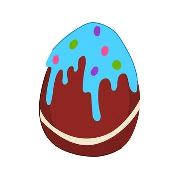 Dessert chocolate egg cartoon vector illustration Stock Illustration