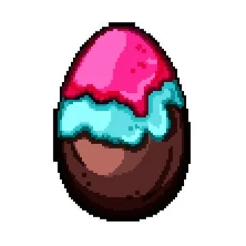 Dessert chocolate egg pixel art vector illustration イラスト素材