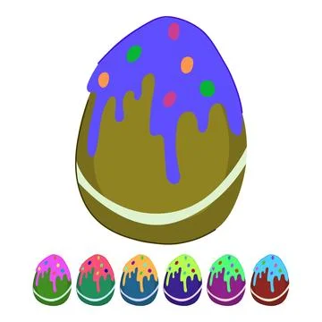 Dessert chocolate egg vector cartoon graphic イラスト素材