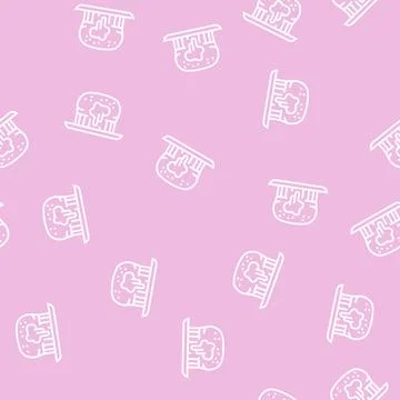 Dessert chocolate line seamless pattern Stock Illustration