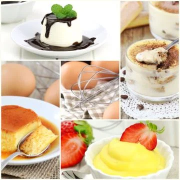 Dessert collage Stock Photos