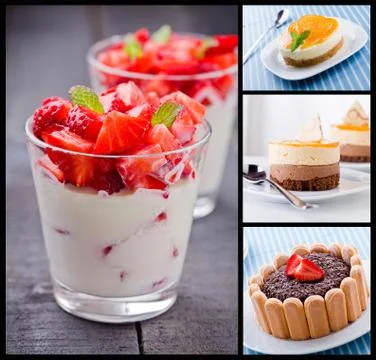 Dessert Collage Stock Photos