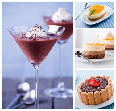 Dessert Collage Stock Photos