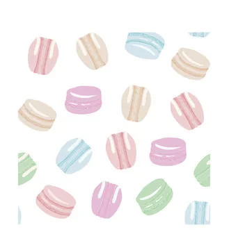 Dessert colored macarons. Seamless pattern. Stock Illustration