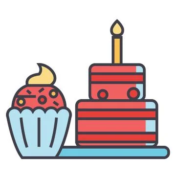 Dessert concept. Stock Illustration