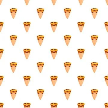 Dessert cone seamless pattern on white background Stock Illustration