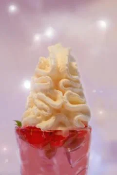 Dessert with cream Stock Photos