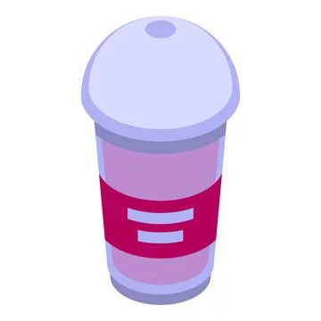 Dessert cup icon isometric vector. Cotton candy Illustrazione stock