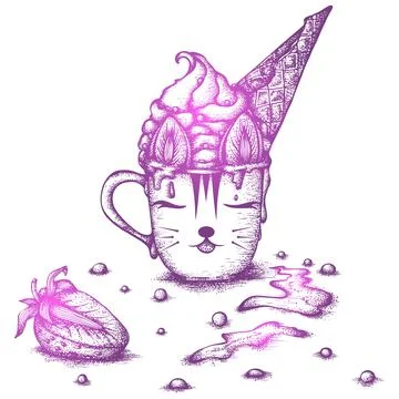 Dessert in a cup Stock Illustration