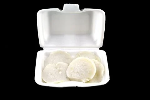 Dessert cup in white box isolate Stock Photos