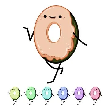 Dessert donut character cartoon vector graphic Stock Illustration