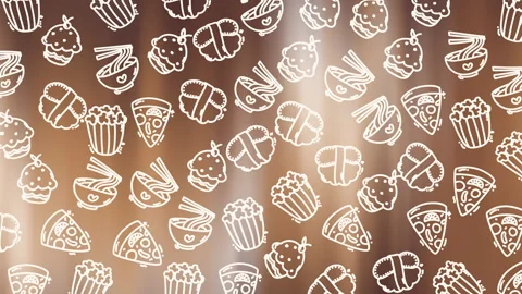 Dessert Doodle Pattern Background Cupcakes and Pastries Seamless Stock-Footage 330678204