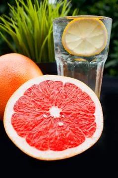 Dessert drinks, tea, fruit Stock Photos