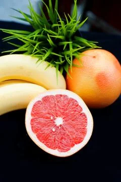 Dessert drinks, tea, fruit Stock Photos
