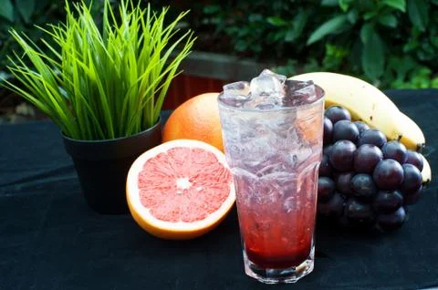 Dessert drinks, tea, fruit Stock Photos