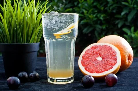 Dessert drinks, tea, fruit Stock Photos