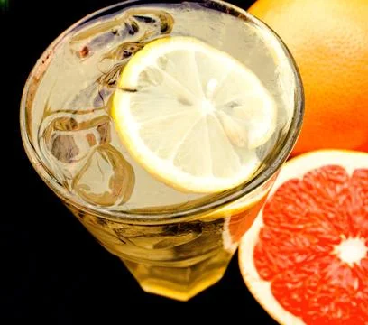 Dessert drinks, tea, fruit Stock Photos