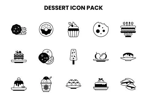 Dessert DuoTone Icons Pack Stock Illustration